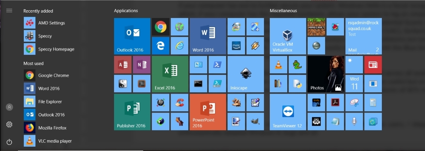 The Windows 10 Start Menu